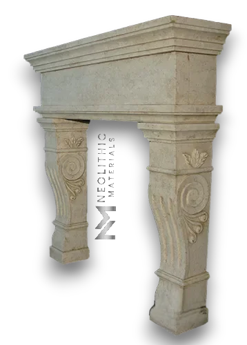 Limestone Fireplace Mantel - Image 3